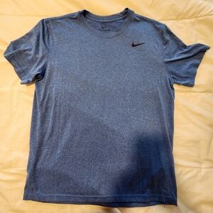 Nike Men's Heather Blue Dri Fit Short Sleeve Tee- Large
